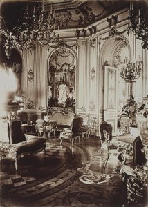 सेंट पीटर्सबर्ग में स्ट्रोगनोव महल। ओवल लिविंग रूम, 1860s