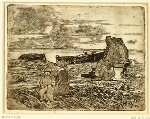 जियोवानी फतोरी (1825-1908) द्वारा आराम करने वाले नाविक, नक़्क़ाशी द्वारा जियोवन्नी फत्तोरी