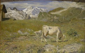 वसंत चरागाहों के वसंत के समय, 1896। द्वारा जियोवन्नी सेर्जिनी