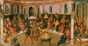 जूलियस सीज़र की मृत्यु, c.1446-50 (पैनल) द्वारा जियोवन्नी डि टॉमासो एंजेलो