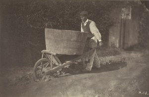 व्हीलब्रो के साथ नर किसान, 1870। द्वारा गिरौडॉन के कलाकार