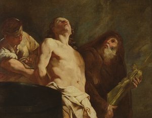 सेंट जॉन द इवेंजेलिस्ट की शहादत, c.1730 द्वारा गिउलिया लामा