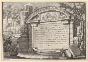 एक परिदृश्य में शास्त्रीय खंडहर: अग्रभाग द्वारा Giuliano Giampiccoli और Giovanni Battista Tiepolo