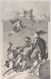 सेंट मार्टिन, घोड़े की पीठ पर, एक भिखारी को अपना लबादा देते हुए..., 1760-1800।
