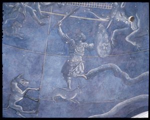 4 जुलाई 1442 की रात को सितारों के माध्यम से सूर्य का पथ, वेदी के ऊपर से ओफियन और वृषभ का विस्तार, सी। 1430 (85088 का विस्तार) द्वारा Giuliano dArrighi Pesello