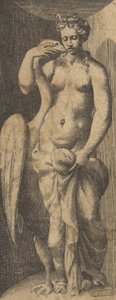 लेडा और हंस, सीए 1531-76। द्वारा गिउलिओ बोनासोन