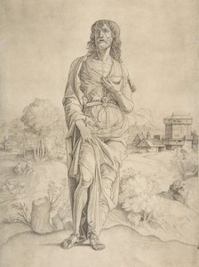 सेंट जॉन द बैपटिस्ट पृष्ठभूमि में परिदृश्य, आकृतियों और इमारतों में खड़ा है..., सीए। 1505-10।