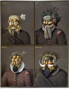 चार मौसम: Giuseppe Arcimboldo के रास्ते में सब्जी वाले पुरुष। द्वारा ग्यूसेप (शैली) आर्किबोल्डो