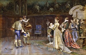 Marguerite Valois के न्यायालय में फ्रांस के हेनरी IV की एक प्रस्तुति द्वारा गिउसेप्पे ऑरली