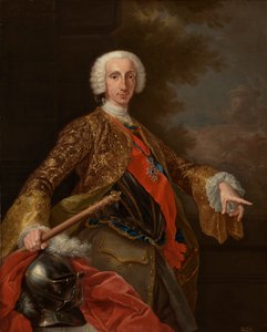 चार्ल्स (कार्लोस) III (1716-1788), स्पेन के राजा का पोर्ट्रेट। स्पेन के चार्ल्स III - बोनिटो, ग्यूसेप (1707-1789) - सी। 1745 - कैनवास पर तेल - 128x103 - म्यूजियो डेल प्राडो, मैड्रिड