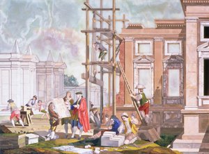 आर्किटेक्चर, चार ललित कलाओं की एक श्रृंखला से, c.1780 द्वारा ग्यूसेप ज़ोची