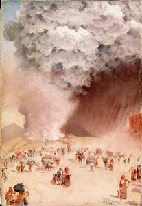 राख की बारिश या "" वेसुवे का विस्फोट "" Giuseppe De Nittis द्वारा चित्रकारी द्वारा ग्यूसेप या जोसेफ डी निटिस