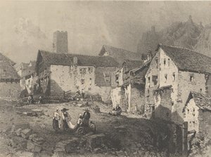 एक पहाड़ी गांव का दृश्य, सीए। 1829-33।