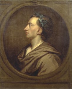 अलेक्जेंडर पोप (1688-1744) प्रोफ़ाइल, आइवी के साथ ताज (कैनवास पर तेल) द्वारा गॉडफ्रे (स्टूडियो ऑफ नेलर)