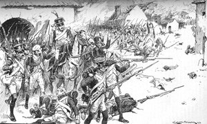 स्तम्भ के बाद स्तम्भ ने गाँव में अपना रास्ता बना लिया, केवल पीछे की ओर, 1896, 1902 द्वारा गॉर्डन फ्रेडरिक ब्राउन
