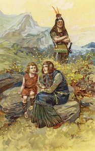 बांड-महिला और ओलाफ, उसका बेटा, सुबह की धूप में बैठे (क्रोमोलिथो) द्वारा गॉर्डन फ्रेडरिक ब्राउन