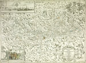 ऑस्ट्रिया और चेकोस्लोवाकिया का एक नक्शा, 1718 द्वारा गॉटफ्रीड पफांटज