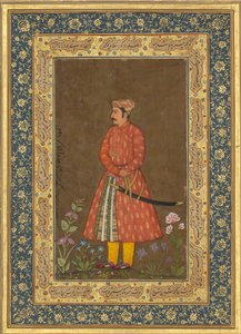 रूप सिंह का चित्र, शाहजहाँ एल्बम से फोलियो, छंद: सीए। 1615-20, रेक्टो: सीए। 1500 द्वारा गोवर्धन