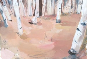 वन नाइट, 2012 (कागज पर तेल)