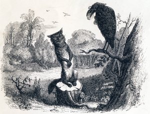 कौवा और लोमड़ी) कौवा और लोमड़ी - ला फॉनटेन द्वारा दंतकथाएं द्वारा ग्रैंडविल
