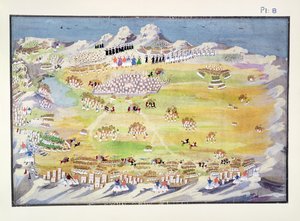 त्रिपोलिट्ज़ा और आसपास के गांवों की लड़ाई, जनरल मैक्रिजानी द्वारा ग्रीक युद्ध की स्वतंत्रता के सचित्र इतिहास से प्लेट 8 द्वारा ग्रीक स्कूल