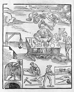 लिबरल आर्ट्स: ला ज्योमेट्री - ग्रेगोर रीश (1467-1525) द्वारा "" मार्गरीटा फिलॉसफी "" में। बाई