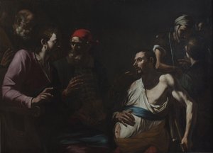 एक आदमी को चंचलता से भर देना, c.1630। द्वारा ग्रेगोरियो प्रीति