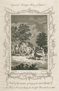 प्लेग पीड़ितों को दफनाना, होलीवेल माउंट, शोरेडिच, लंदन, 1665 सी 18वीं शताब्दी के अंत में द्वारा ग्रिग्निओन