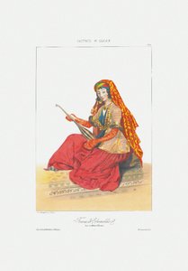 शमखी की महिला: काकेशस के दृश्य, परिदृश्य, नृत्य और वेशभूषा, 1840 द्वारा ग्रिगोरी ग्रिगोरेविच गगारिन