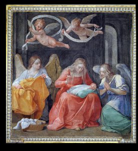 वर्जिन सिलाई, &39;कैपेला dell&39;Annunciata&39; (घोषणा के चैपल) 1610 से द्वारा गुइडो रेनी