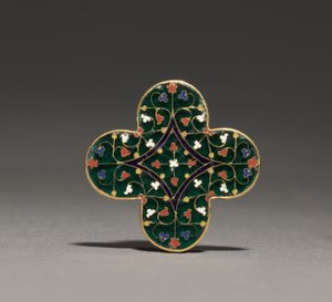 चतुर्भुज पट्टिका, c.1300-1310 (सोना, पारभासी तामचीनी) द्वारा जुलिएन