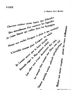 गिलाउम अपोलिनायर द्वारा कैलिग्राम (1880-1918): "" विसे""