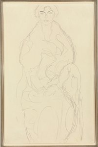 सामने से बैठी महिला, c.1917-18 द्वारा गुस्ताव क्लिम्ट