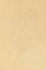 एक महिला नग्न का अध्ययन, c.1908-1909 द्वारा गुस्ताव क्लिम्ट