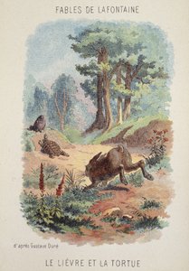 Fables de La Fontaine: गुस्ताव डोरे के बाद खरगोश और कछुआ।