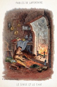 Fables de La Fontaine: गुस्ताव डोरे के बाद बंदर और बिल्ली। द्वारा गुस्ताव (बाद में) डोर