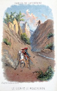 ला फोंटेन से दंतकथाएं: गुस्ताव डोरे के बाद द लायन एंड ले मौचेरॉन। द्वारा गुस्ताव (बाद में) डोर