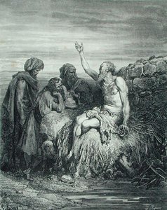 जॉब एंड हिज़ फ्रेंड्स, जे रेग्नियर द्वारा उकेरा गया, c.1868 (उत्कीर्णन) द्वारा गुस्ताव (बाद में) डोर