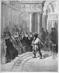 ले किसान डू डेन्यूब - डेन्यूब का किसान - जीन डे ला फोंटेन (लाफोंटेन) (1621-95) द्वारा 'फेबल्स' से - गुस्ताव डोर (1832-83) के बाद उत्कीर्णन - निजी संग्रह द्वारा गुस्ताव (बाद में) डोर