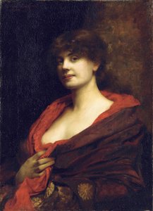 लाल शॉल वाली एक खूबसूरत महिला, 1883