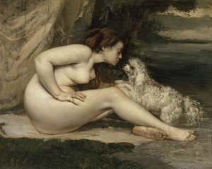न्यूड वुमन विथ ए डॉग, 1861-1862