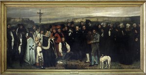 Ornans में अंतिम संस्कार - Gustave Courbet, Musée d'Orsay . द्वारा द्वारा गस्टवे कौरबेट
