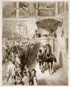 &39;लंदन, ए पिलग्रिमेज&39; से टैटरसॉल की एक बिक्री, जो पैनक्लेमेकर, पब द्वारा विलियम ब्लैंकर्ड जेरोल्ड (1826-94) द्वारा लिखी गई थी। 1872 द्वारा Gustave Dore