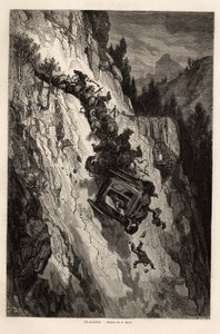 1862 में सी. डेविलियर के साथ स्पेन की अपनी यात्रा का वर्णन करने के लिए गुस्ताव डोर (1832-1883) द्वारा चित्रित परिश्रम का एक दुर्घटना। एडौर्ड चार्टन द्वारा संपादित "" ले टूर डू मोंडे "" में उत्कीर्णन द्वारा गुस्ताव डोर