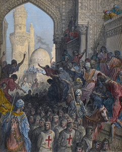 मिनिह कैदियों का काहिरा में आगमन - सातवां धर्मयुद्ध 1248-1254, सेंट लुइस के नेतृत्व में - कैदियों का काहिरा में आगमन - 8 फरवरी को मंसूराह (मंसूराह की लड़ाई) की हार के बाद द्वारा गुस्ताव डोर