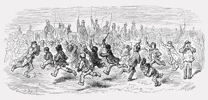 बार्न्स कॉमन - कॉलिंग द कैरिज, 1872। द्वारा गुस्ताव डोर