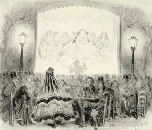 फ्रांस में कॉफी कॉन्सर्ट हॉल, पॉल गुस्ताव डोर द्वारा '(1832-1883), सीए 1865, उत्कीर्णन। द्वारा गुस्ताव डोर