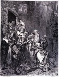 इस सराय में प्रवेश करें, प्लेट IV - गुस्ताव डोरे द्वारा चित्रण (1832-1883), पियरे ड्यूपॉन्ट द्वारा भटकने वाले ला लेजेंड डू जिफ के लिए, संस्करण लाइब्रेरी डू मैगासिन पिक्चर, पेरिस 1862 द्वारा गुस्ताव डोर