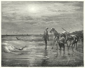 गुस्ताव डोर का डॉन क्विक्सोट: "'यहां मेरी खुशी गिर गई, फिर कभी नहीं उठना'" (उत्कीर्णन) द्वारा गुस्ताव डोर