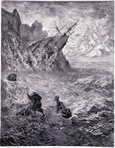 मैं समुद्र को पार करता हूं ... प्लेट एक्स - गुस्ताव डोर द्वारा चित्रण (1832-1883), पियरे ड्यूपॉन्ट द्वारा भटकने वाले ला लेजेंड डू जिफ के लिए, संस्करण लाइब्रेरी डू मैगासिन पिक्चर, पेरिस 1862 द्वारा गुस्ताव डोर